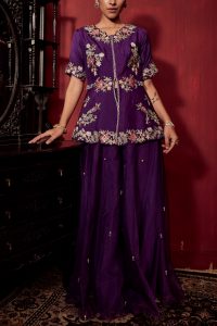 Purple bead embroidered sharara set by Ajiesh Oberoi (1)