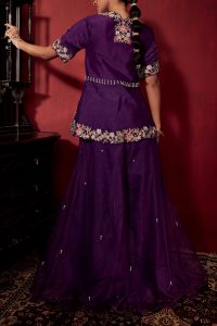 Purple bead embroidered sharara set by Ajiesh Oberoi (3)