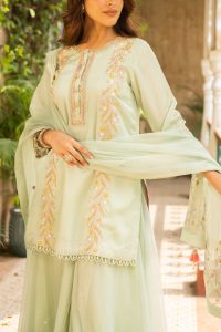 Sea green embellished sharara set by Ajiesh Oberoi (3)