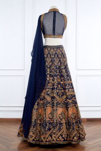 Blue floral embroidered lehenga set by Shantanu & Nikhil (2)