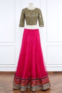 Gold mirror embellished blouse by Arpita Mehta (1)