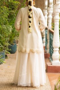 Ivory embroidered kurta sharara set by Ajiesh Oberoi (3)