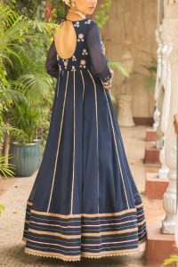 Navy blue embroidered anarkali set by Ajiesh Oberoi (2)