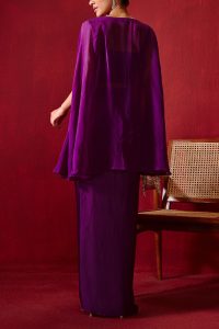 Purple embroidered cape and skirt set by Ajiesh Oberoi (2)