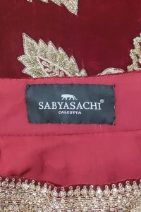 Red floral embroidered lehenga set by Sabyasachi (5)