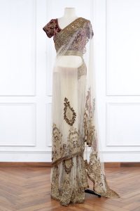 White floral embroidered saree set by Varun Bahl (1)